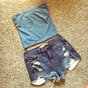 Blue crop/tube top 💙